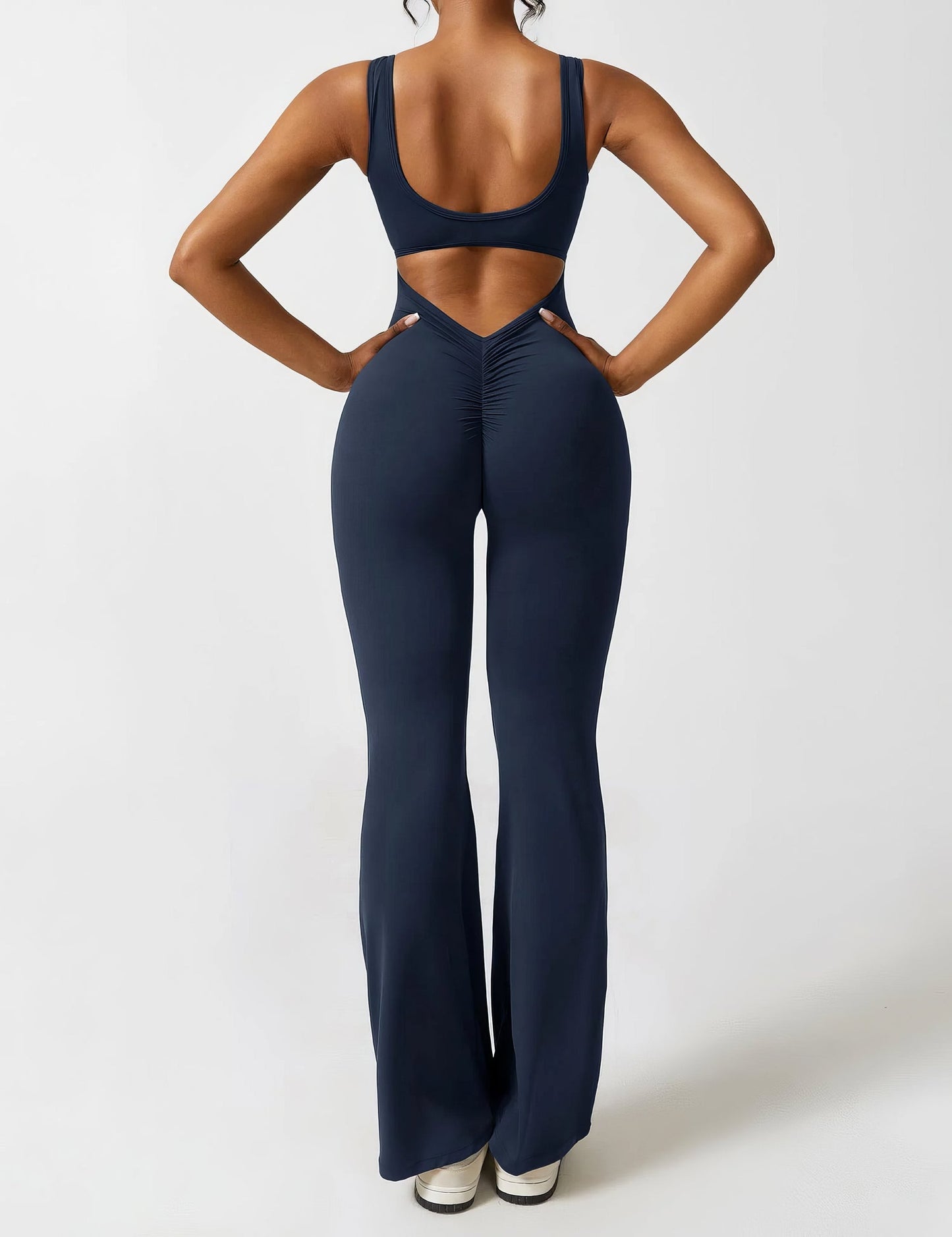 V-Back Flared Jumpsuit