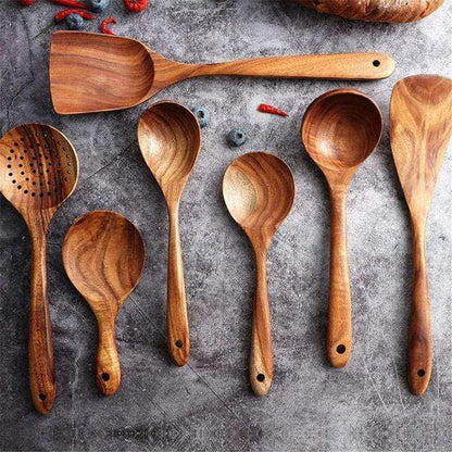 Teak Wooden Kitchen Utensils Set