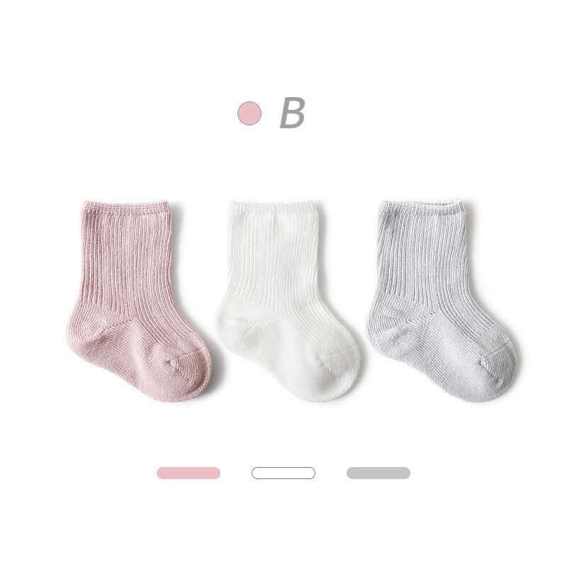 3 Pairs Cotton Baby Socks