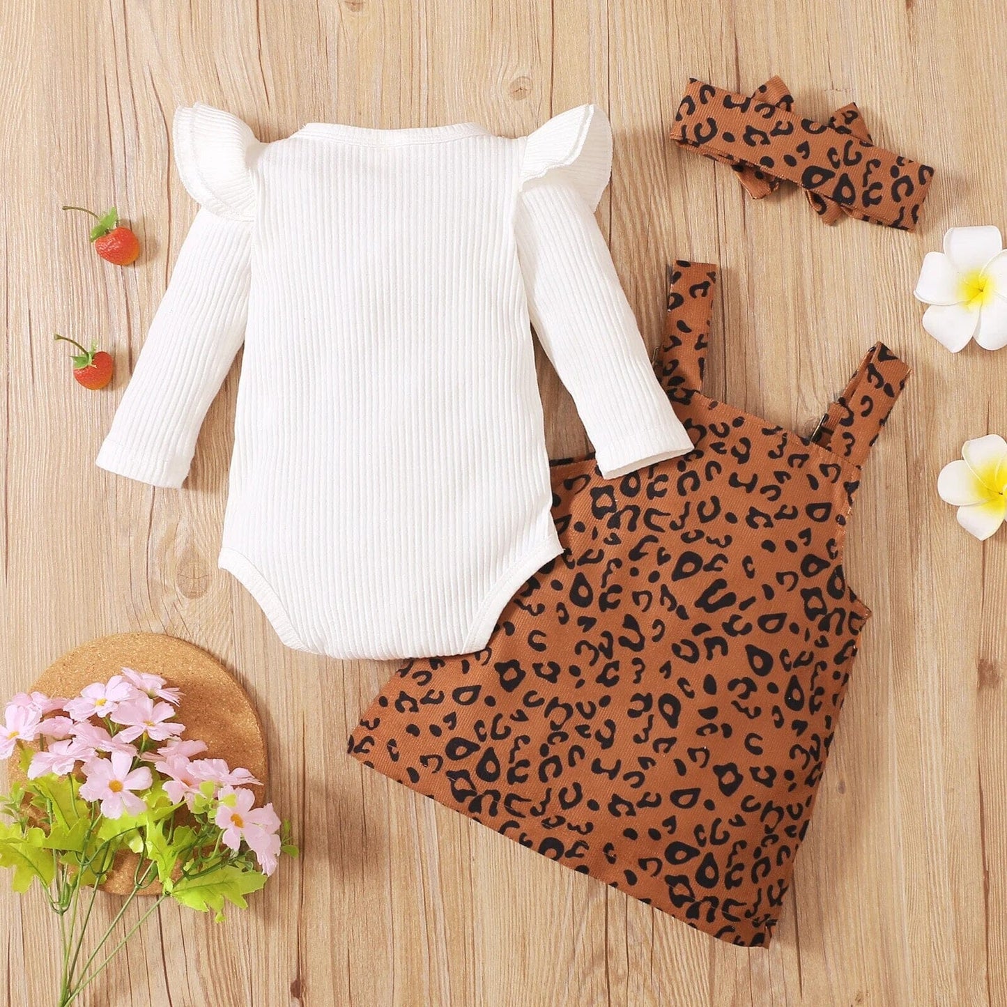 Baby Girl Suspender Skirt Leopard Print