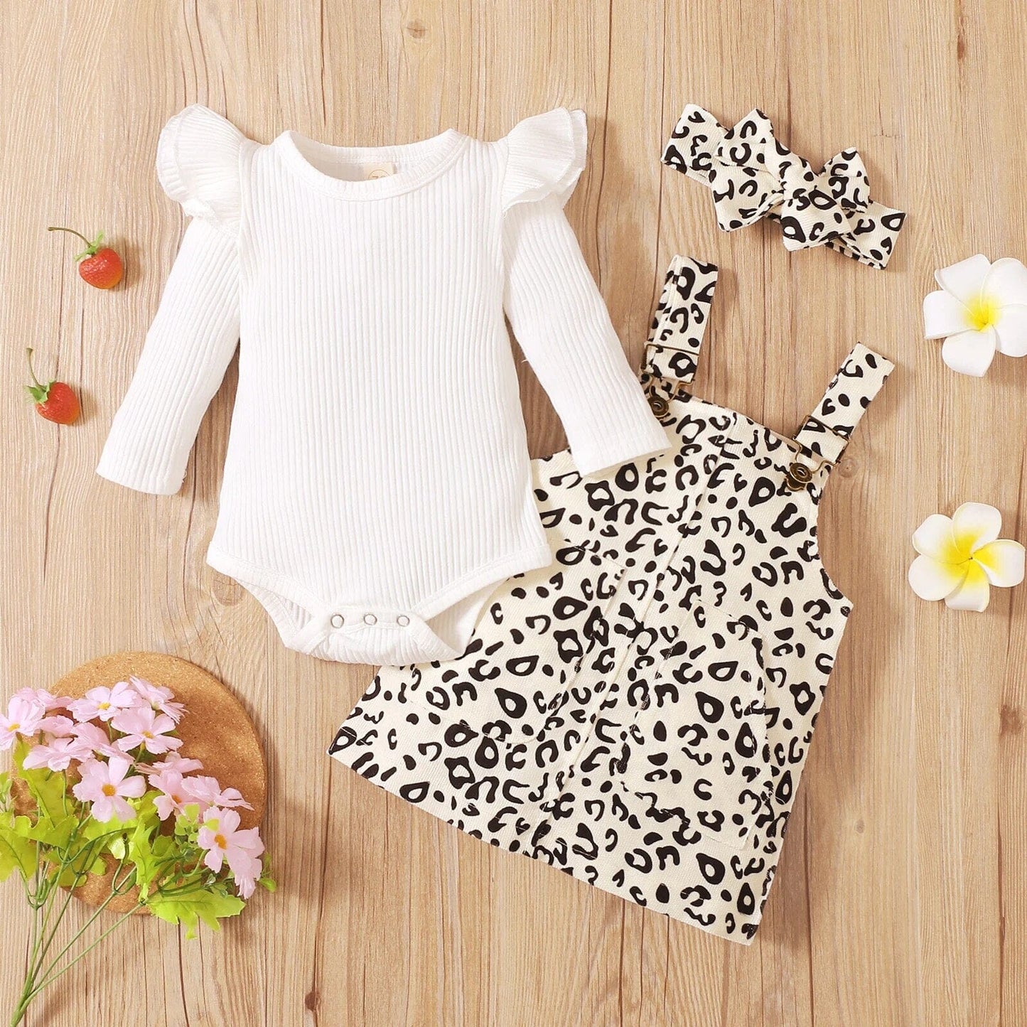 Baby Girl Suspender Skirt Leopard Print