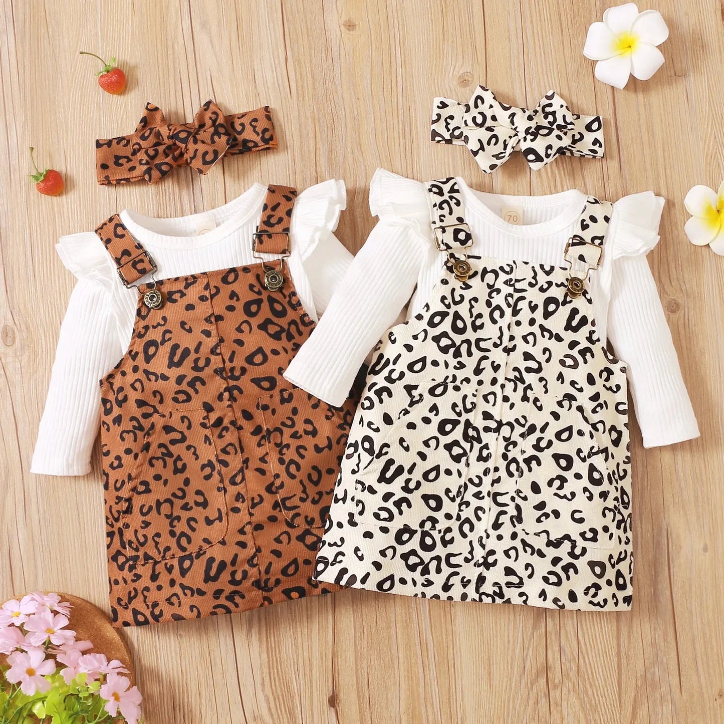 Baby Girl Suspender Skirt Leopard Print