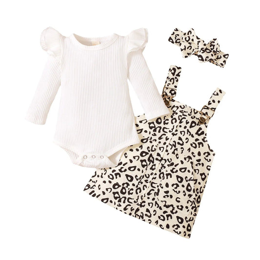 Baby Girl Suspender Skirt Leopard Print