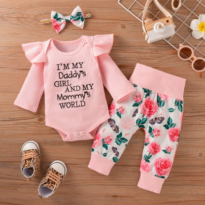 Baby Girl Floral Outfit 3-piece set