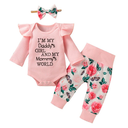 Baby Girl Floral Outfit 3-piece set