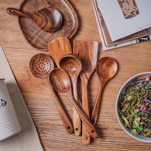 Teak Wooden Kitchen Utensils Set