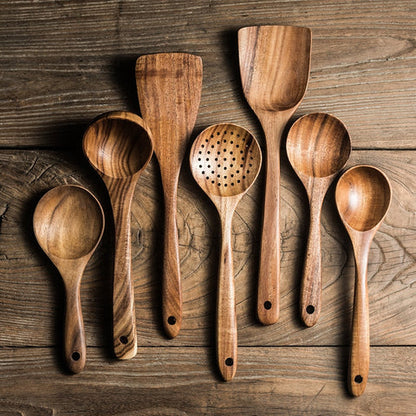 Teak Wooden Kitchen Utensils Set