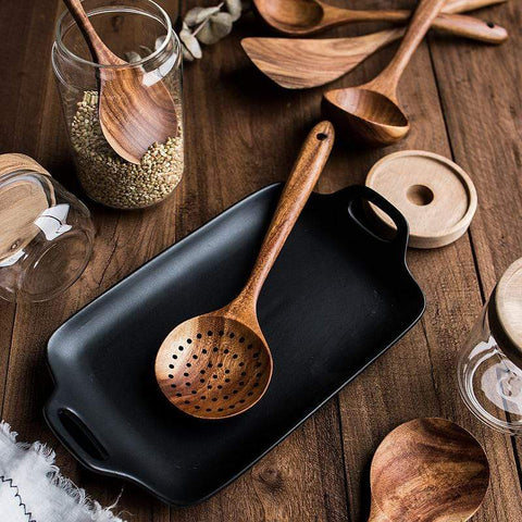 Teak Wooden Kitchen Utensils Set