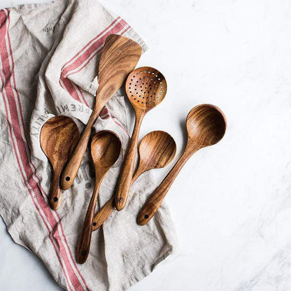 Teak Wooden Kitchen Utensils Set