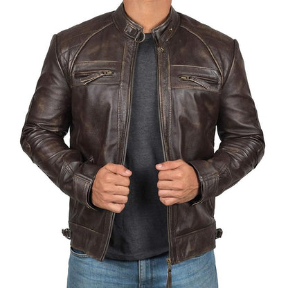 LEATHER BIKER JACKET