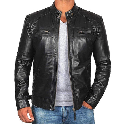 LEATHER BIKER JACKET