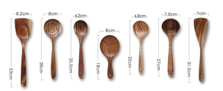 Teak Wooden Kitchen Utensils Set