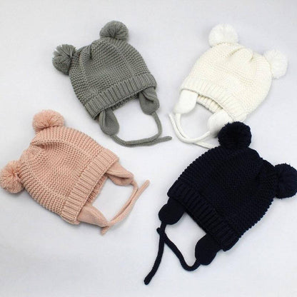 Baby Cotton Knitted Earflap Beanie Bonnet Cap