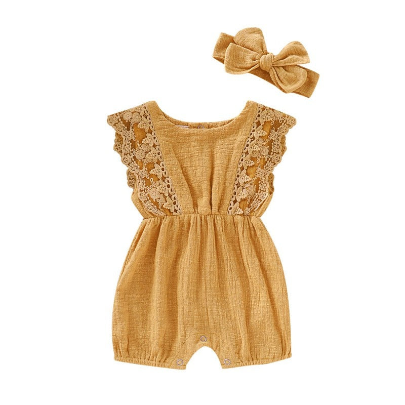 Mia™ | Baby Girl Lace Romper