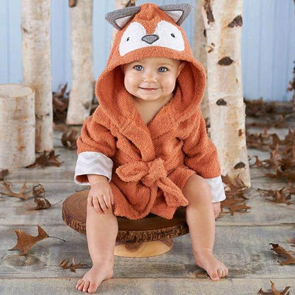 Soft Hooded Animal Baby Bathrobe Towels