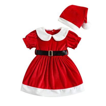 Christmas Festive Baby Dress & Cap