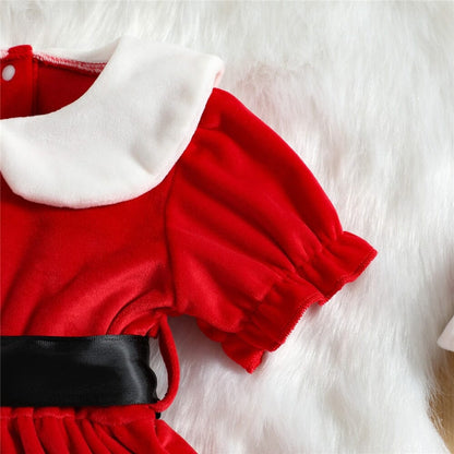 Christmas Festive Baby Dress & Cap