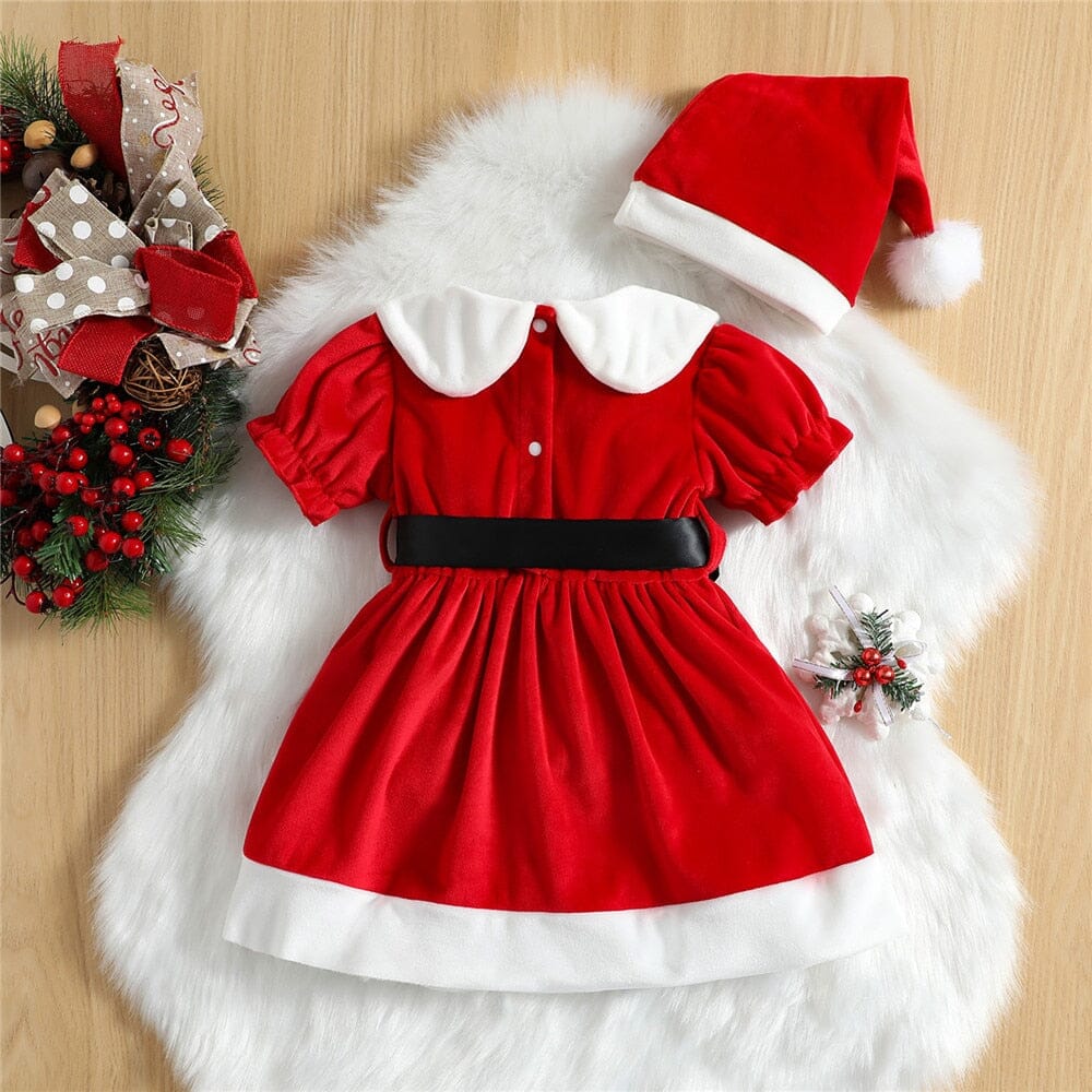 Christmas Festive Baby Dress & Cap