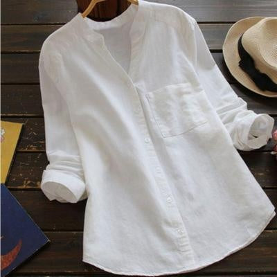 Long-sleeved shirt in linen