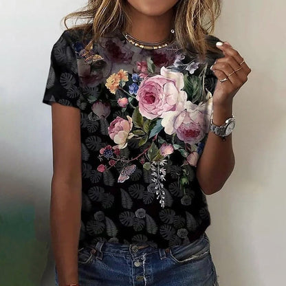 Vintage T-Shirt With Floral Print