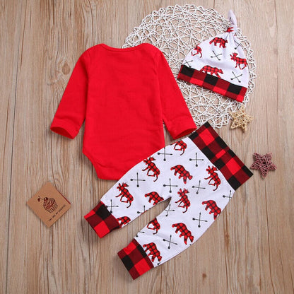 Christmas Letter Romper Pant & Hat