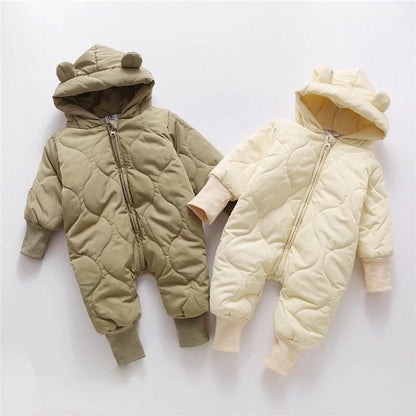 Winter Baby Fur Lining Bear Rompers