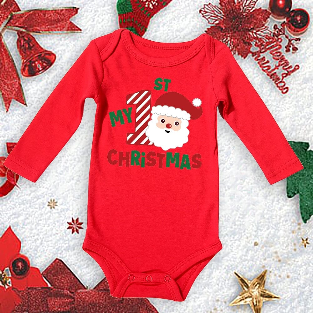 Red Christmas Baby Bodysuits