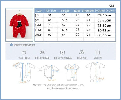 Christmas Long Sleeve Baby Jumpsuit & Hat Set