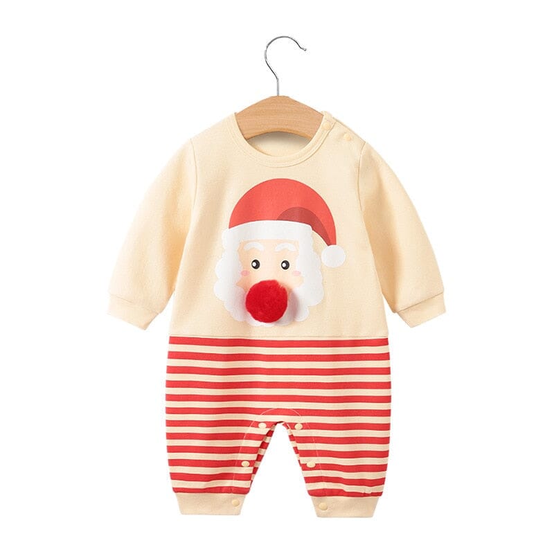 Christmas Long Sleeve Baby Jumpsuit & Hat Set