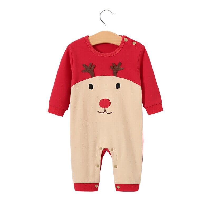 Christmas Long Sleeve Baby Jumpsuit & Hat Set