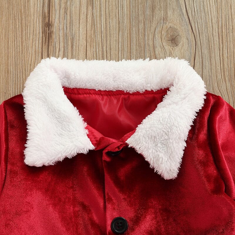 Christmas Kids Long Sleeve Cardigan Pants Hat