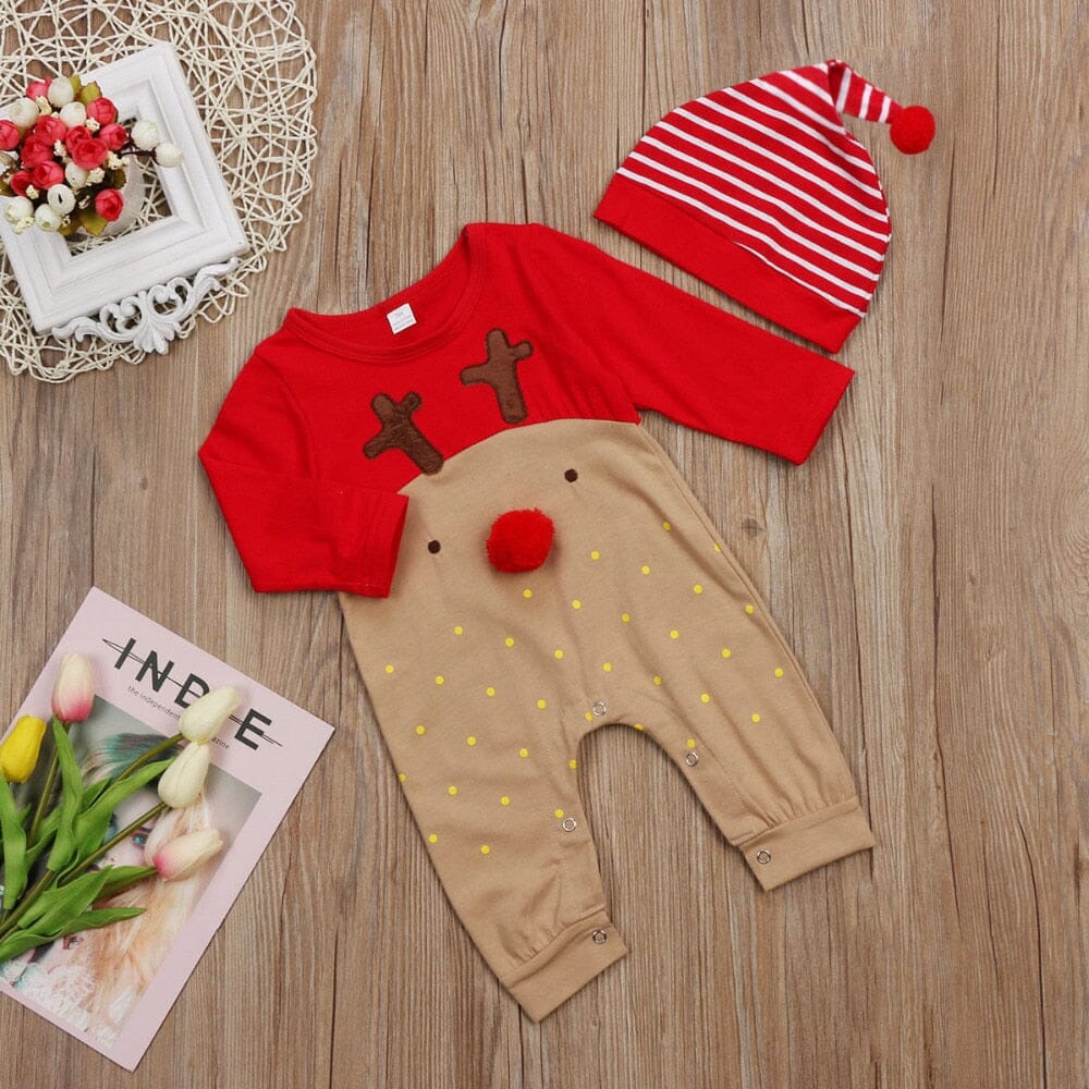 Baby Christmas Rompers And Hat