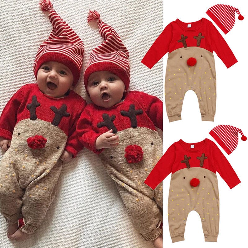 Baby Christmas Rompers And Hat