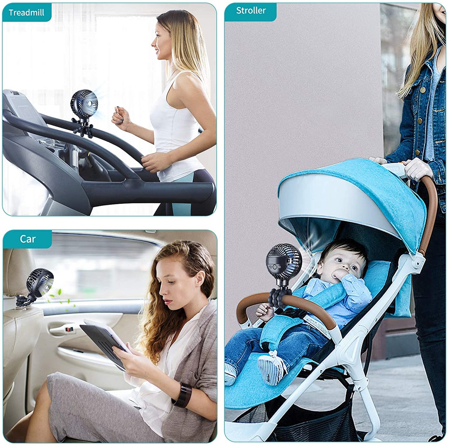 Smart Stroller Mini Fan 3 Speed