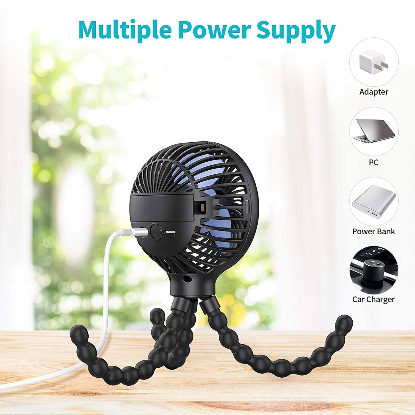 Smart Stroller Mini Fan 3 Speed