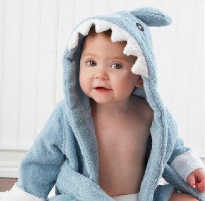 Soft Hooded Animal Baby Bathrobe Towels