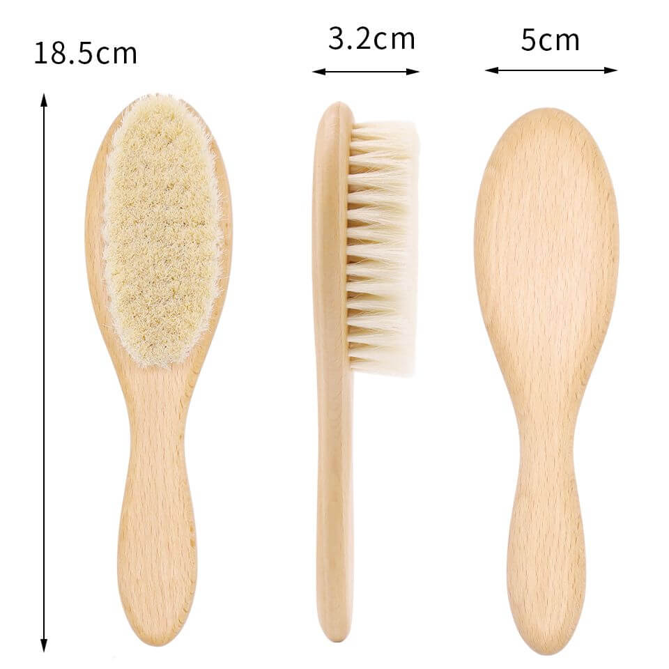 Soft Wool Baby Hair Brush Set