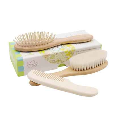 Soft Wool Baby Hair Brush Set