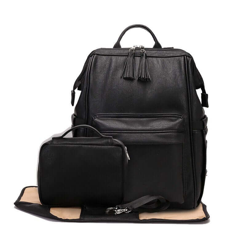 Vegan Leather Diaper Bag Backpack