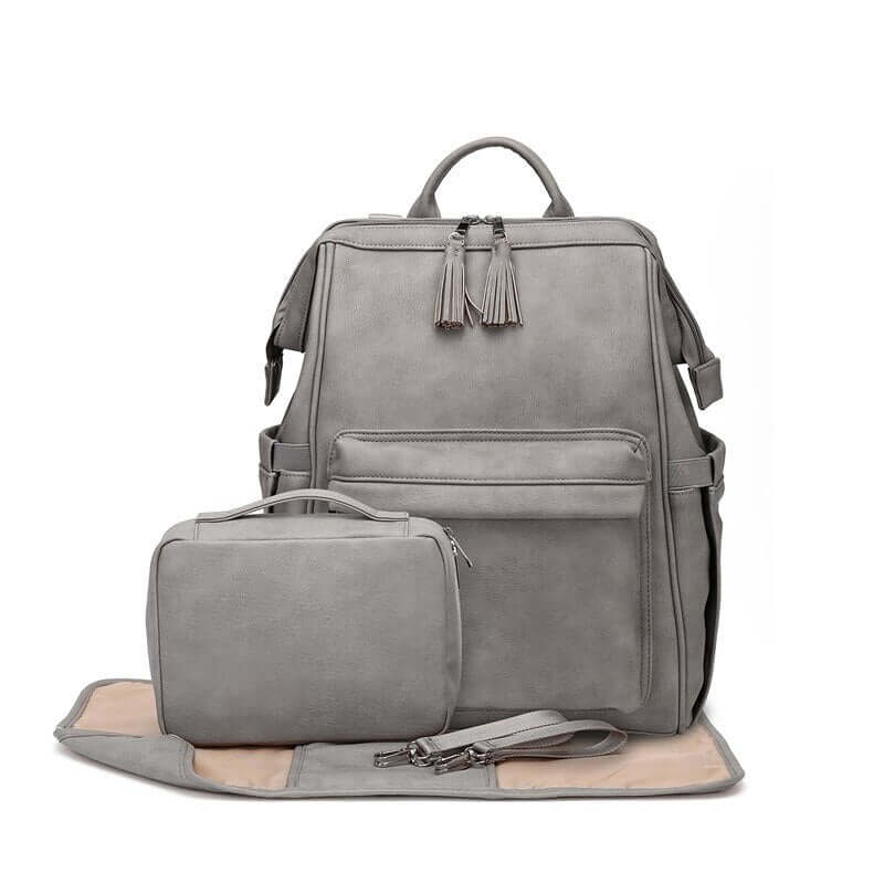 Vegan Leather Diaper Bag Backpack