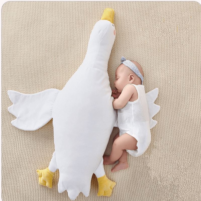 White Goose Stuffed Baby Pillow