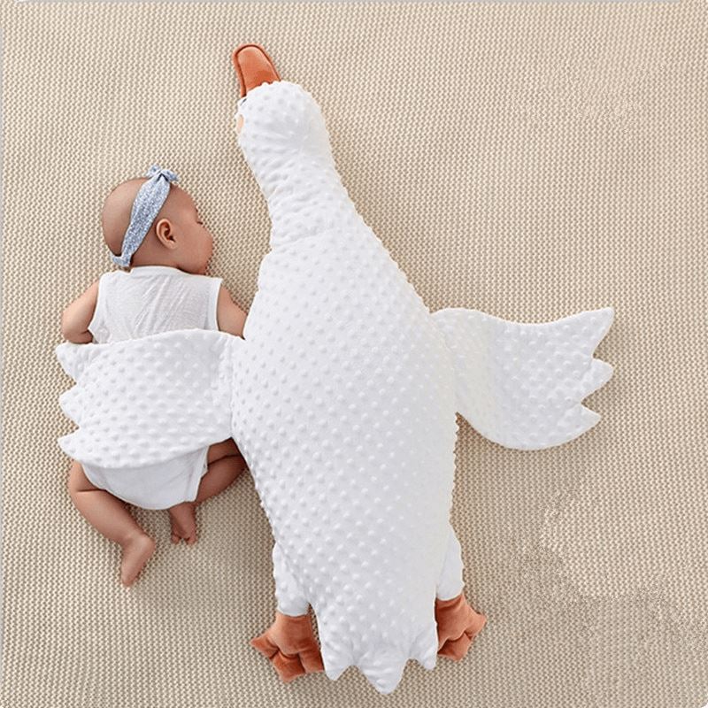 White Goose Stuffed Baby Pillow